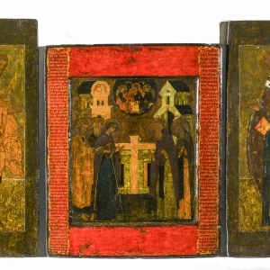 Икона-складень «Явление Богоматери преподобному Сергию Радонежскому». 1588 г. СПМЗ