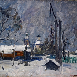 И.В.Сорокин (1922-2004). Зима в Усолье. 1980.