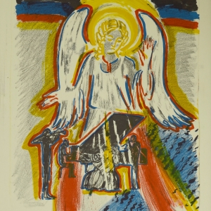 Белый ангел. 1990 г. Цветная автолитография. 53 х 37 см