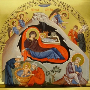 Икона «Рождество Христово» Иконописец архимандрит Зинон. Фотография С.А. Мачигиной