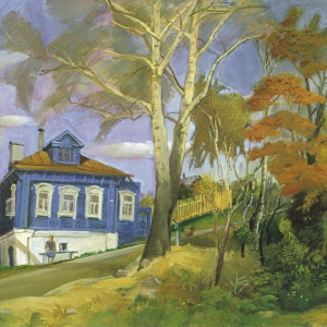 В.И.Галатенко (1949-2021). Дом поэта Исайчева. картон, темпера. 61 х 91,5.